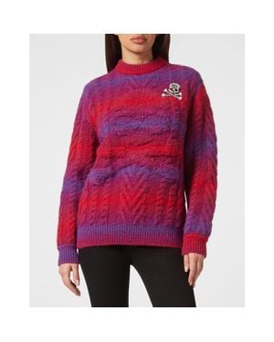 Philipp Plein Pullover Round Neck Skull&Bones - Red