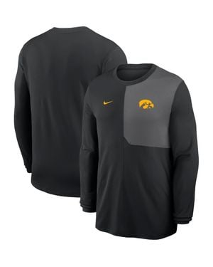 Nike Iowa Hawkeyes 2025 Sideline Coach Uv Performance Long Sleeve T-Shirt - Black