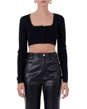 Endless Rose Rib Crop Top - Black