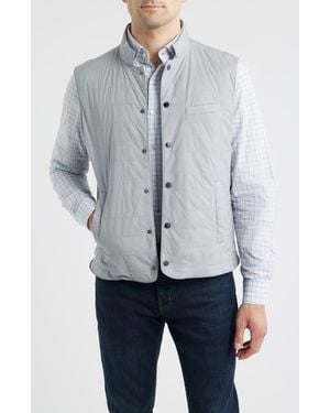 Johnnie-o Bauer Quilted Water Resistant Snap-Up Vest - Gray