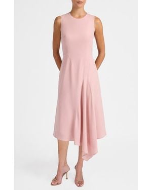 Santorelli Kayla Sleeveless Asymmetric Fit And Flare Dress - Pink