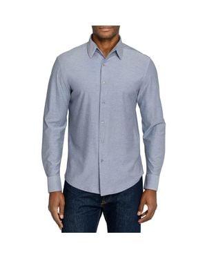 Brooklyn Brigade Solid Mapleton Luxe Cross Dyed Long Sleeve Shirt - Blue