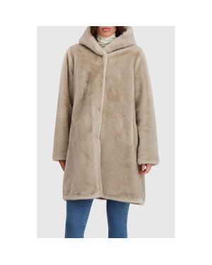 Lyla Grant Fur-Free Mink (Faux Fur) Parka, Reversible - Natural