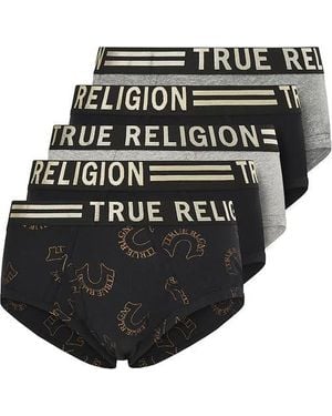 True Religion Briefs Soft Cotton Underwear Pack Of 5 - Black