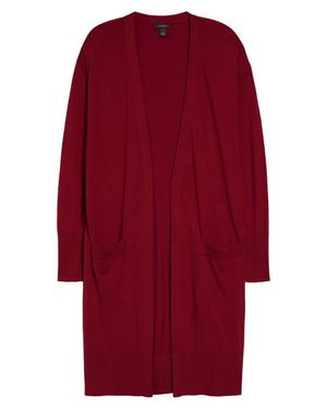 Halogen® Open Front Pocket Cardigan - Red