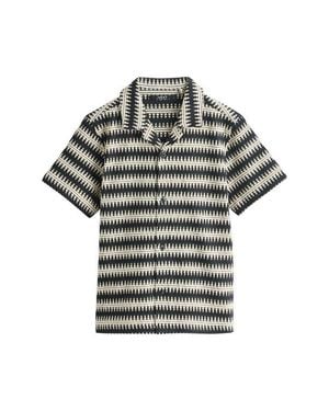 Next Kids' Stripe Button-Up Shirt - Gray