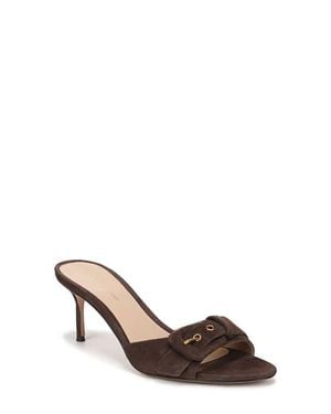 Veronica Beard Tia Buckle Slide Sandal - Brown