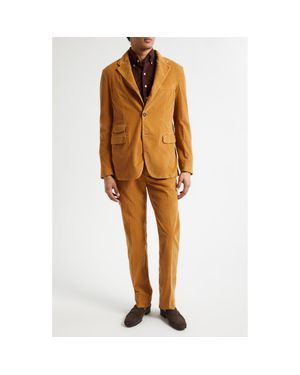 Massimo Alba Cotton Corduroy Suit - Yellow