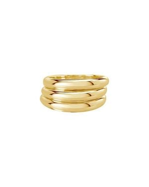 Murkani Vintage Wave Ring (Set Of 3) - Metallic