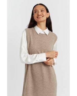 Chinti & Parker Wool Cashmere Mini Dress - Natural