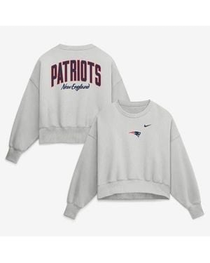 Nike New England Patriots Oversized Primetime Phoenix Fleece Sweatshirt - Metallic
