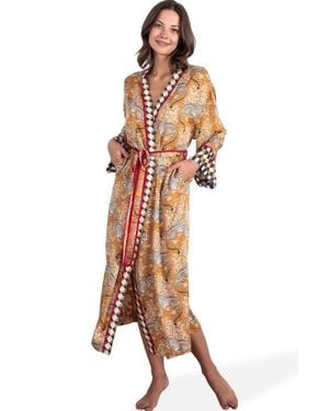 Printfresh Eco Satin Robe - Brown