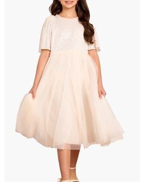 Needle & Thread Kid's Girl's Paloma Bow Dress - Natural