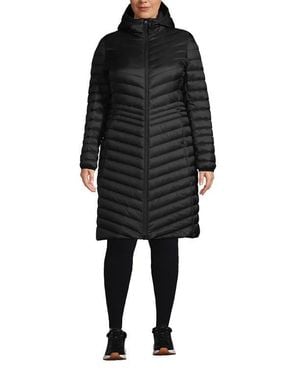 Lands' End Ultralight Packable Long Down Coat - Black