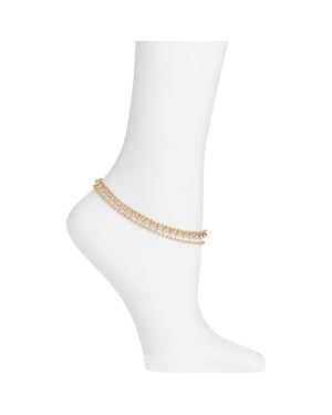 Open Edit Triple Layer Bead Chain Anklet - White