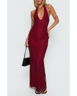 Princess Polly Earls Halter Maxi Dress - Red