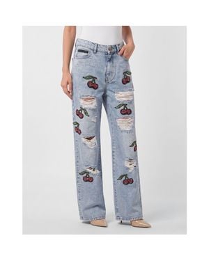 Philipp Plein Skater Fit Jeans Cherrylicious - Blue