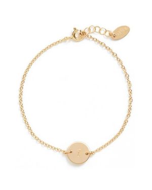 Nashelle Initial Mini Disc Bracelet - White