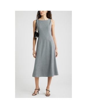 Nordstrom Square Neck Sleeveless Wool Blend Midi Dress - Gray