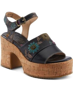 Spring Step Halena Platform Sandal - Black