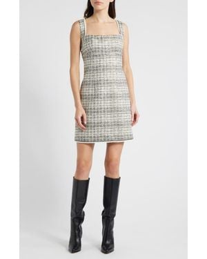 Kobi Halperin Metallic Tweed Minidress - Gray
