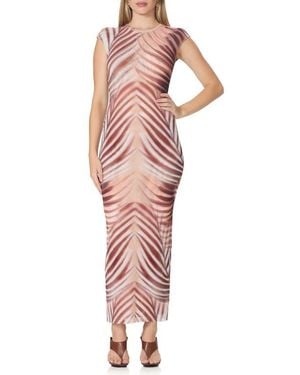AFRM Mylo Print Mesh Maxi Dress - Multicolor