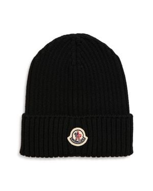 Moncler Virgin Wool Beanie - Black