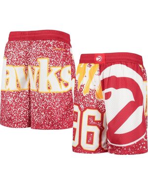 Mitchell & Ness Youth Atlanta Hawks Hardwood Classics Jumbotron Shorts - Red