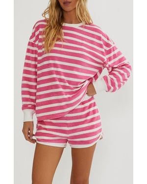 Beach Riot Cyra Striped Terry Top - Pink