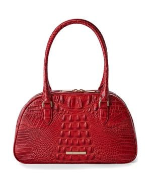 Brahmin Angie Leather Barrel Bag - Red