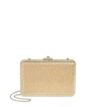 Judith Leiber Crystal Embellished Slim Frame Clutch - Natural