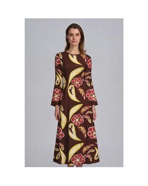 Elle Collection Printed Dress - Brown