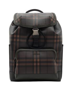 Burberry City Check Clip Backpack - Black
