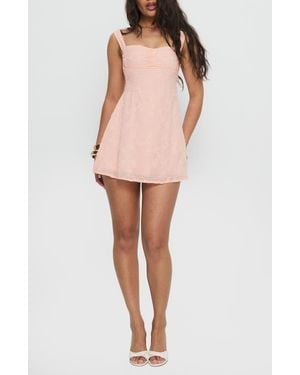 Princess Polly Mcbeath Floral Jacquard Minidress - Pink