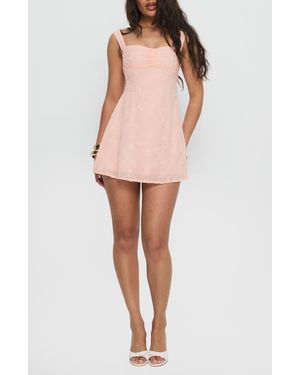 Princess Polly Mcbeath Floral Jacquard Minidress in White | Lyst