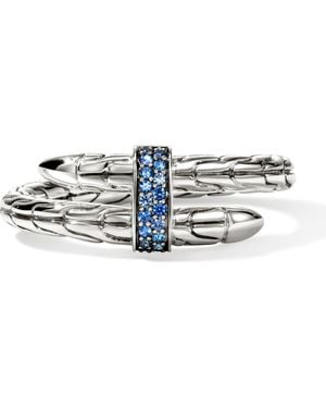 John Hardy Spear Flex Ring, Sterling, Pavé - Blue