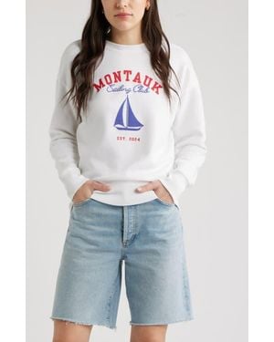 Caslon Embroidered Montauk Sailing Graphic Sweatshirt - Blue