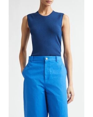 Partow Bowery Sleeveless Silk Blend Sweater - Blue