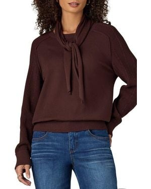 Wit & Wisdom Tie Neck Sweater - Red