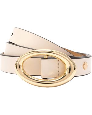 Kate Spade Oval Molten Buckle Leather Belt - Natural