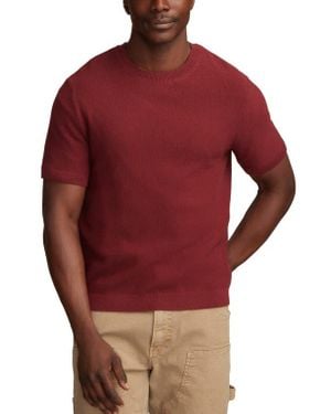 Lucky Brand Rib Short Sleeve Sweater - Red