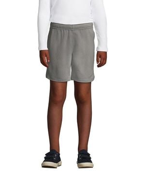 Lands' End School Uniform Girls Mesh Gym Shorts - Gray
