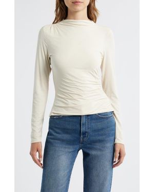 Rails Joelle Ruched Funnel Neck Top - Blue