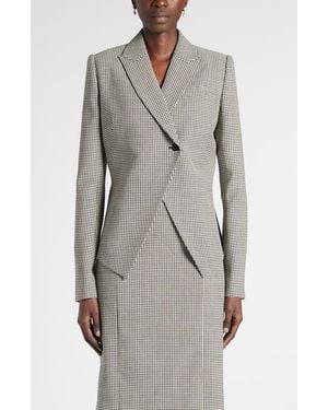 McQueen Houndstooth Wool Jacket - Gray