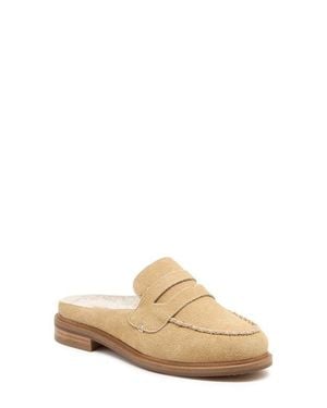 Kelsi Dagger Brooklyn Lock Faux Shearling Lined Mule - Natural