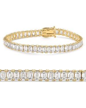 Bliss Diamond 20Ct Emerald Cut Diamond Tennis Bracelet 14K 7 Lab Grown - Metallic