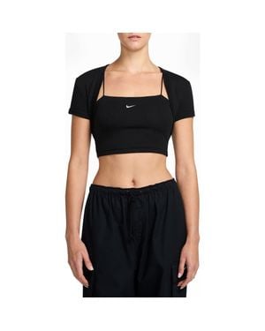 Nike Sportswear Chill Rib Crop Camisole & Bolero Set - Black