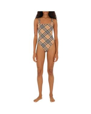 Burberry Check Swimsuit - Multicolor