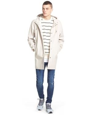 Stutterheim Stockholm Long Sleeve Hooded Raincoat - Blue