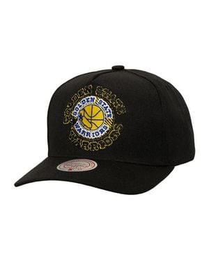 Mitchell & Ness Golden State Warriors Tilted Pro Pinch Adjustable Hat - Black